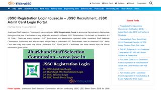 JSSC Registration Login to jssc.in - JSSC Recruitment, JSSC Admit ...