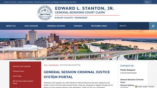 Shelby County Courts, TN - Official Website - GS Criminal Justice ...