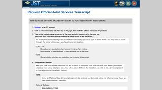 Joint Services Transcript - JST