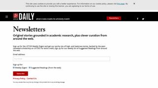 Sign Up for JSTOR Daily Newsletters