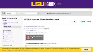 JSTOR: Create an Educational Account - GROK Knowledge Base