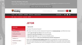 JSTOR – University of Reading