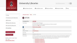 JSTOR | University of Arkansas Libraries