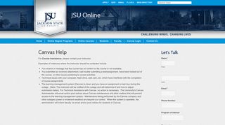 Canvas Help | JSU Online