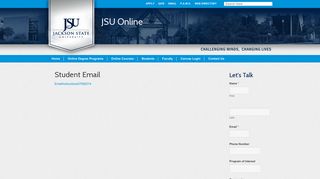 Student Email | JSU Online - Jackson State University