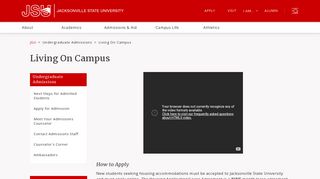 JSU | Undergraduate Admissions | Living On Campus