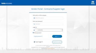 Login - Vendor Portal