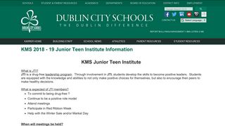 2018 - 19 JTI Information - Dublin City Schools