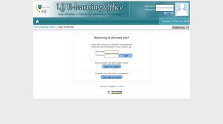 The University of Jordan E-Learning Portal: Login to the site