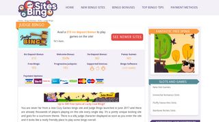 Judge Bingo Review - Get FREE £15 bonus! | newsitesforbingo.com