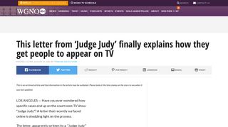 This letter from 'Judge Judy' finally explains how they get ... - WGNO