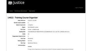 14622 - Training Course Organiser - MoJ