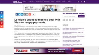 London's Judopay reaches deal with Visa for in-app payments ...