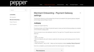 Merchant Onboarding - Payment Gateway settings - Pepper ...