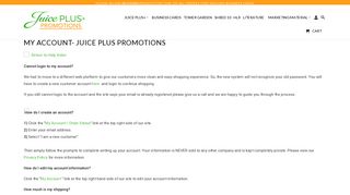 Juice Plus Promotions-My Account - Juice Plus+ Promotions