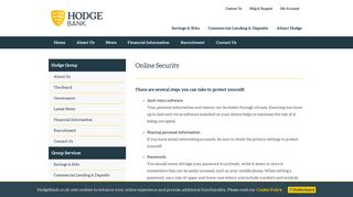 Online Security | Hodge Bank