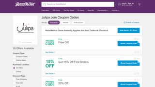 15% Off julipa.com Coupon, Promo Codes - RetailMeNot