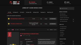 Jumba Bet Casino - NONSTOPBONUS.COM