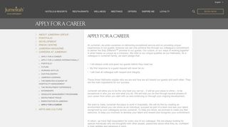 Apply for a career - Jumeirah
