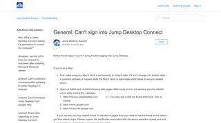 General: Can't sign into Jump Desktop Connect – Jump Desktop Support