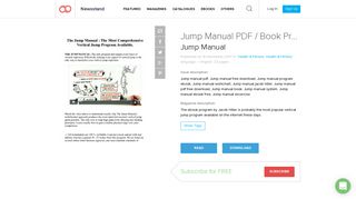 Jump Manual PDF / Book Program Free Download Jump Manual ...