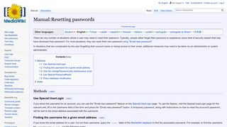 Manual:Resetting passwords - MediaWiki