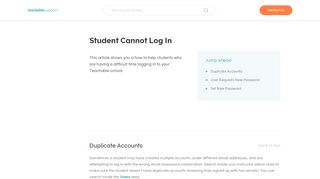 Student Cannot Log In – Teachable