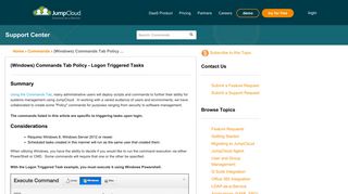 JumpCloud | (Windows) Commands Tab Policy - Logon Tr...