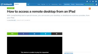 How to access a remote desktop from an iPad - TechRepublic