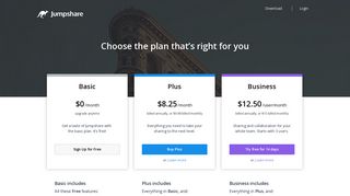 Plans & Pricing | Jumpshare