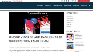 IPhone X for $1 and Radiuniverse subscription email scam - Northern ...