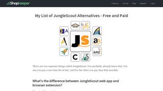 My List of JungleScout Alternatives - Free and Paid - Shopkeeper