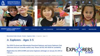 Junior Explorers Childcare | Minnetonka Community Education