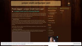 Posts tagged 'Juniper Credit Card Login' - Juniper Credit Card|Juniper ...