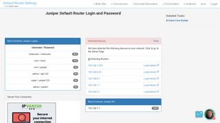 Juniper Default Router Login and Password - Clean CSS