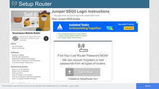 How to Login to the Juniper SSG5 - SetupRouter