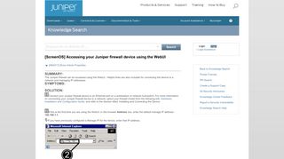 Juniper Networks - [ScreenOS] Accessing your Juniper firewall device ...