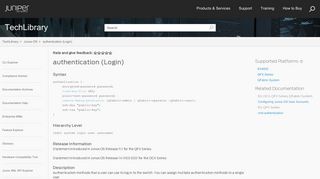 authentication (Login) - Technical Documentation ... - Juniper Networks