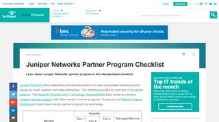 Juniper Networks Partner Program Checklist - SearchITChannel