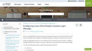 Configuring Junos OS to Display a System Login ... - Juniper Networks