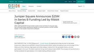 Juniper Square Announces $25M in Series B Funding Led by Ribbit ...