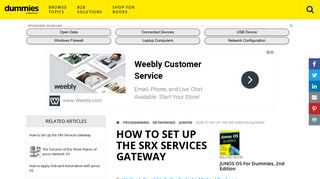 How to Set Up the SRX Services Gateway - dummies