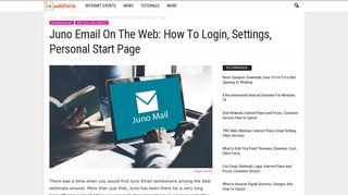 Juno Email On The Web: How To Login, Settings, Personal Start Page