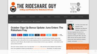 October Sign Up Bonus Update: Juno Enters The Rideshare Fray
