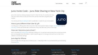 Juno Invite Code - Juno Ride Sharing App in New York City
