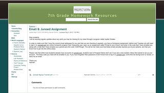 Email & Junoed Assignment - 7th Grade Homework Resources