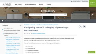 Configuring Junos OS to Display a System Login Announcement ...