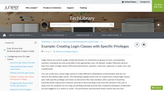 Example: Creating Login Classes with Specific ... - Juniper Networks