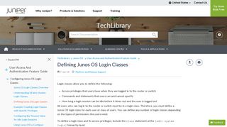 Defining Junos OS Login Classes - TechLibrary - Juniper Networks