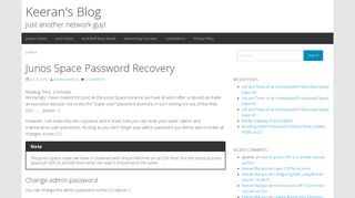 Junos Space Password Recovery – Keeran's Blog